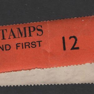 #484 GB 1952 Tudor wmk ½d Y1920 coil leader #12, 1 stamps attached um sg515