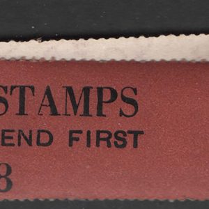 #491 GB 1955 Edward wmk 2d light V960 coil leader #9 with 1 stamp attached um  sg543b