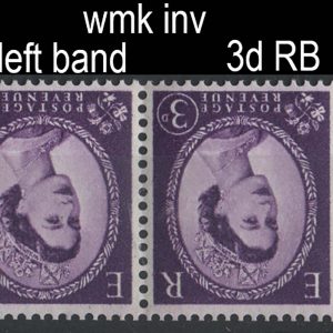 #507 GB 1960 3d left band wmk inverted um good perfs sg615cwia c£80, ditto right band