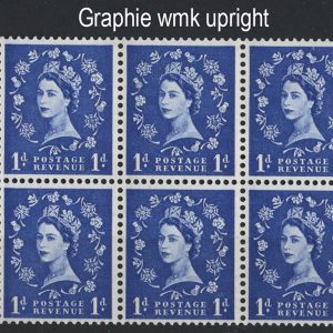 #503 GB 1958 Graphite 1d wmk upright booklet pane um good perfs, slight trim on #6 c£30 sg588
