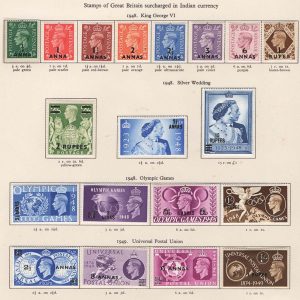 #030 British PO's Eastern Arabia 1948 ½a - 2r, Silver Wedding, Olympics & UPU sets f mint sg16-34 c£94