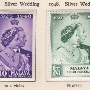 #627 Malaya - Negri 1948 Silver Wedding set vf mint sg40-41
