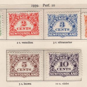 #675 Newfoundland 1939 Postage Due perf 10 set of 6 f mint sgD1-D6