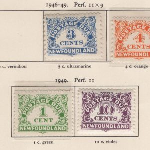 #677 Newfoundland 1949 Postage Due perf 11x9 or perf 11 set of less 2c f mint 1c (unused) sgD7, D9-D11 c£50+