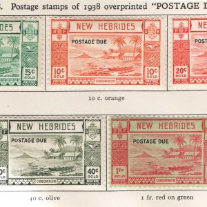 #656 New Hebrides 1938 Postage Dues set of 5 vf mint sgD6-D10 c£190