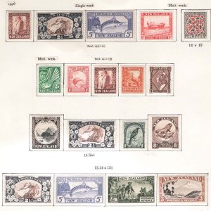 #663 New Zealand 1936 Multiple wmk set of 14, ½d - 3s incl some better perf variations sg577-590, + few single wmk values c£170 f mint