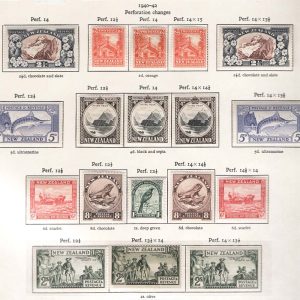 #662 New Zealand 1936 Multiple wmk range of vf mint perf variations incl 2s perf 13½x14 almost um ~c£800