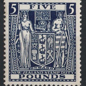 #668 New Zealand 1940 Arms postal fiscals multiple wmk inverted £5 vf mint, sgF209w c£425