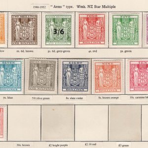 #665 New Zealand 1940 Arms postal fiscals multiple wmk inverted 1/3d - £1 vf mint, sgF191, etc c£1044