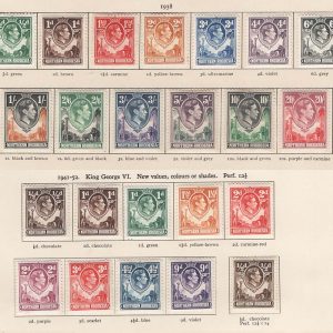 #685 Northern Rhodesia 1938 ½d - 20s set of 21 vf mint sg25-45 + extra ½d perf 12½x14 & 1d shade