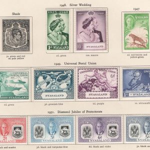 #689 Nyasaland 1948 Silver Wedding set vf mint sg161-162, + UPU, Diamond Jubilee sets