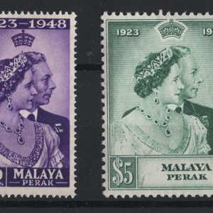 #634 Malaya - Perak 1948 Silver Wedding set vf mint sg122-123