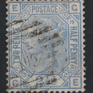 #283 GB 1873 2½d blue plate 19 sg142 vfu