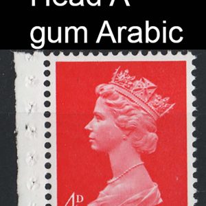 #519 GB 1967 Machin 4d red CB Gum Arabic Head A (ex booklet) um sg733var Spec U15 c£25