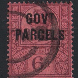 #561 GB  Officials 1887 6d purple/rose Gov't Parcels fu sgO66