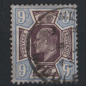 #368 GB 1902 9d slate-purple & ultramarine fu cds sg251