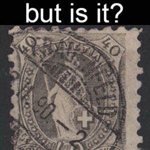 #722 Switzerland 1882 Standing Helvetia 40c grey perf 9½ - a litho forgery of sg142 vfu 'c£1000'