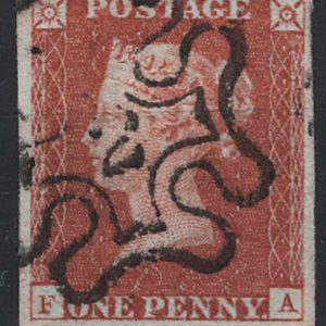 #125 GB 1841 1d red fu 3½ margins with crisp #2 in MX sg8m c£180
