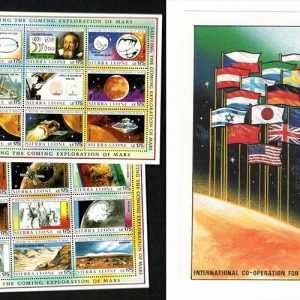 #717 Sierra Leone 1990 Exploration of Mars set of 5 m/sheets um sg1380-1415 space thematic c£65