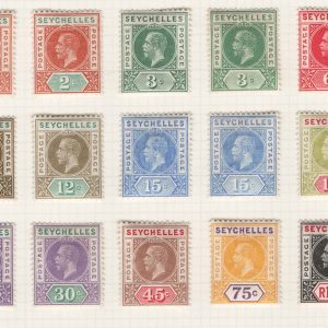 #715 Seychelles 1912 2c - 2r25 set of 11 vf mint sg71-81 with duplicates up to 30c c£149