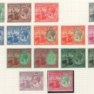 #738 Trinidad & Tobago 1922 ½d - £1 set of 13 f mint sg216-229 c£200 plus a 3d bright blue & extra 6d