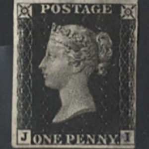 #048 GB 1840 1d black plate 3 JI 4 close to good margins, mint but re-gummed c£12000 sg2