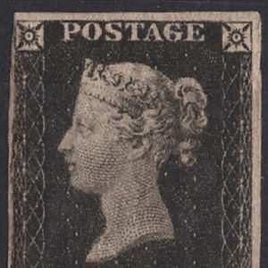 #046 GB 1840 1d black plate 1b CE f mint, 4 close-good margins, nice gum c£7500 sg2