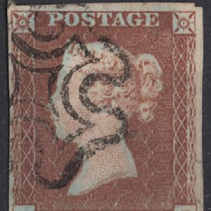#069 GB 1841 1d red plate 19 SB vfu, 4 good margins, with neat MX c£60 sg8