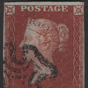 #082 GB 1841 1d red plate 34 SA vfu, 4 close-large margins, sg8