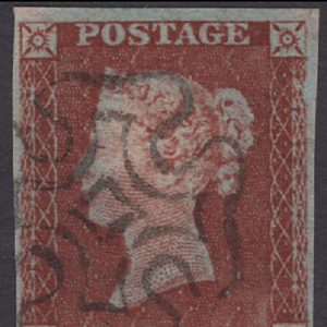 #083 GB 1841 1d red plate 36 TA fu, 4 good-large margins, sg8