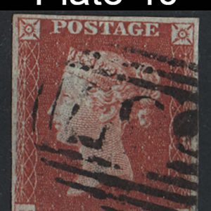 #088 GB 1841 1d red plate 40 MB fu, numeral cancel, 4 good margins, sg8 Spec BS29 c£65