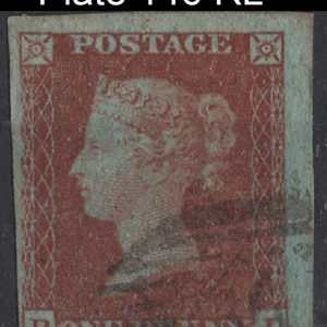#101 GB 1841 1d red plate 146 RL fu, numeral cancel, 4 good margins, sg8