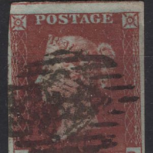 #103 GB 1841 1d red plate 150 SD vgu, 4 close-good margins, sg8