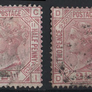 #281 GB 1873 2½d rosy mauve plates 11 & 15 fu, sg141 c£80