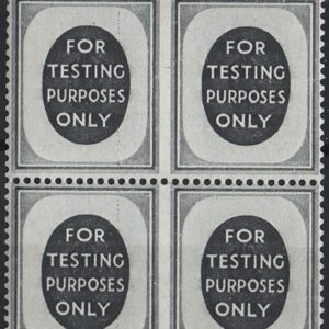 #493 GB 1957 Double width coil testing label imperf between um blk of 4, Edward wmk