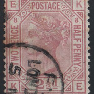 #280 GB 1873 2½d rosy-mauve plate 8, light foxing to some perf tips, otherwise superb used, cds, sg141 c£40