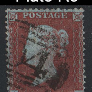#165 GB 1854 1d red small crown perf 14 plate R3 AK, fu, odd nibbled perf, sg22 Spec C2 c£110