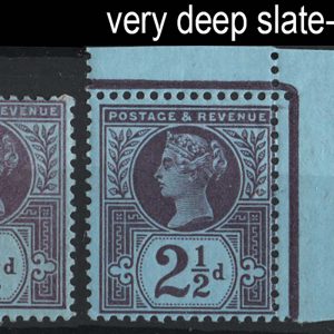 #344 GB 1887 2½d very deep slate-purple/blued sg201var scarce pristineHendon-listed shade cf normal shade (f mint)