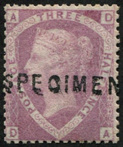 #272 GB 1870 1½d sg53as ROSY MAUVE (1860) UNISSUED ovpt Specimen TYPE 2, superb fresh L/M (almost um) (Spec G5s)
