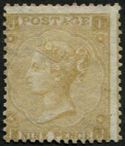 #235 GB 1865 9d sg98 wmk emblems f mint, fresh part gum only (c£4,800)