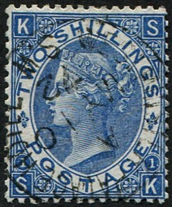 #260 GB 1867 2s sg119 deep blue vfu, well centred, crisp neat Hotel 1872 cds