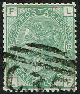 #573 GB  Used Abroad 1873 1s sg150, plate 12 vfu, C35 (PANAMA) fine strike on well centred copy (c£160 as GB)