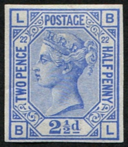 #307 GB 1880 2½d sg157, plate 22 BL IMPRIMATUR, vf mint, good four margins, bright colour (c£2,500)