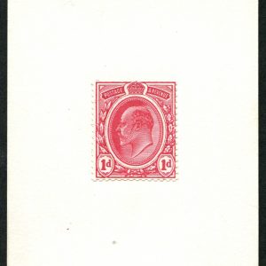 #359 GB 1902 TRANSVAAL ESSAY (TYPE 2) 1d in red on card (perf 14) (c£8,500)