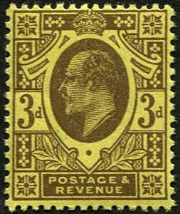 #382 GB 1911 3d sg277 (PERF 14) um, Purple well centred, pristine fresh Spec M21/1, Wenvoe Cert