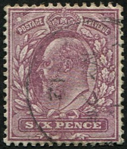 #387 GB 1911 6d sg295 DULL-LILAC (F) FU, light 1912 cds, difficult to get used (Spec M33/5) (c£140)