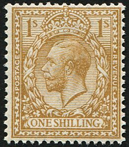 #432 GB 1912 1s sg395 ‘FAWN-BROWN’ vf mint, scarcer shade. (From ‘1916’ printing). (Ideal reference copy as certified) (Spec N32/6), RPS Cert