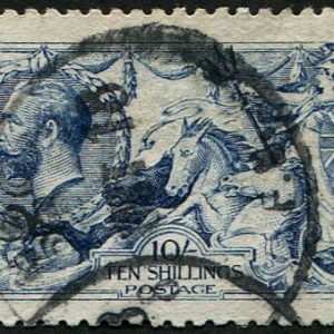 #441 GB 1915 10s sg411 DEEP BLUE (WORN PLATE) vgu, rubber cds (Spec N70/2) (c£1,000)