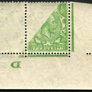 #445 GB 1924 ½d sg418 OFFSET VARIETY on control D25 corner pair um (including the D of control)