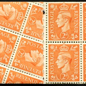 #477 GB 1941 2d sg488b 3x tête-bêche pairs in the UNIQUE 2/6d BOOKLET (1949 edition). Pane incorrectly inserted. (c£54,000)